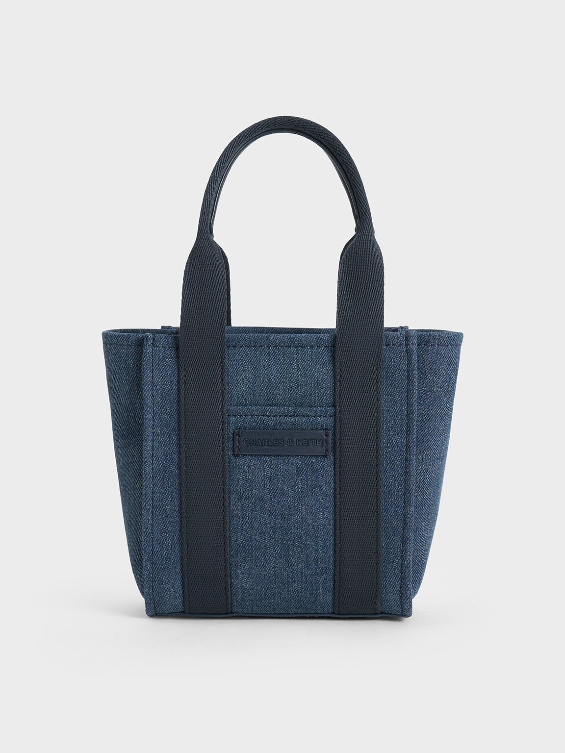 Túi tote chữ nhật Mini Kay Denim, Xanh denim, hi-res