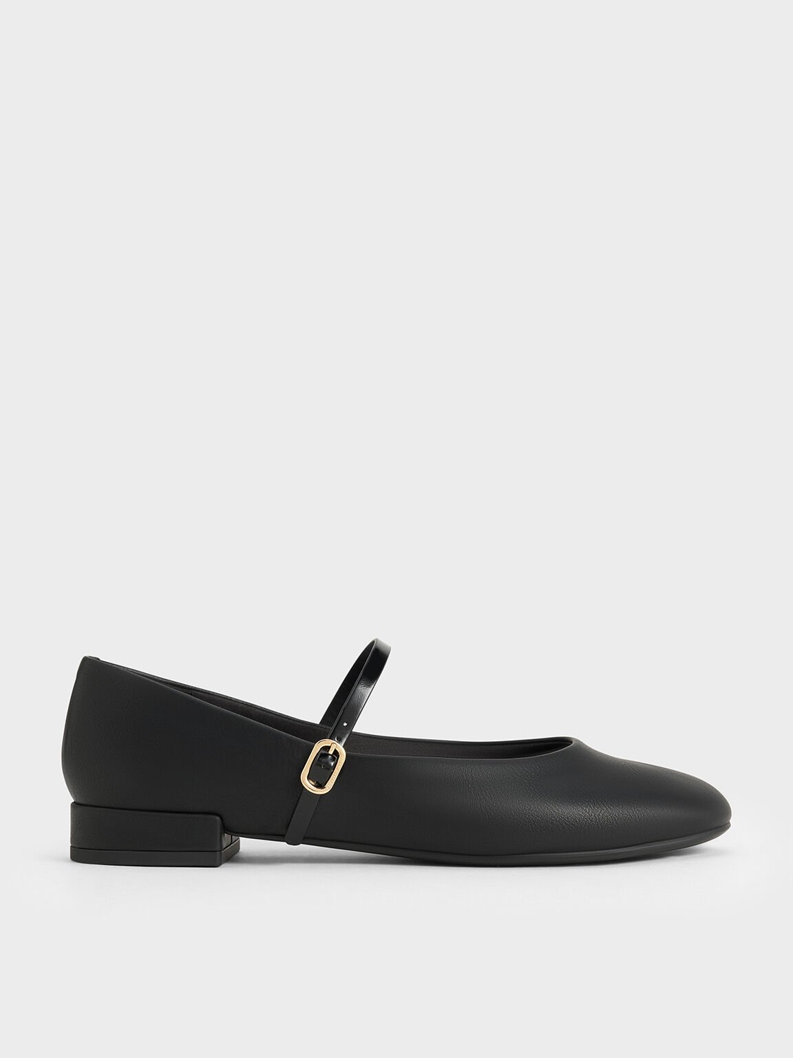 Round-Toe Mary Janes, Black, hi-res