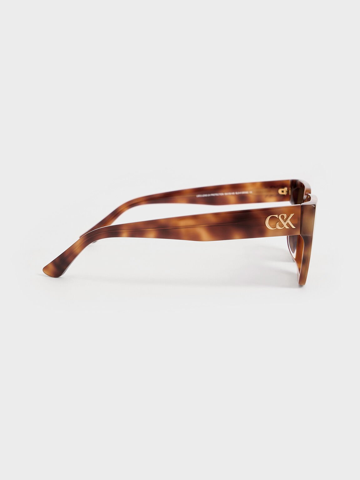 Kính mát Recycled Acetate Tortoiseshell Angular, Họa tiết T. Shell, hi-res