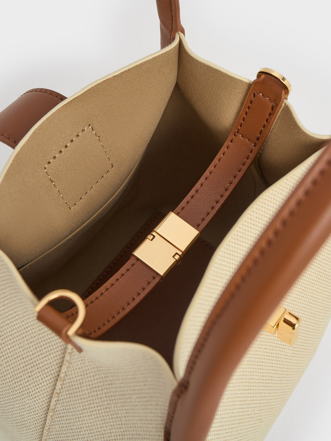 Aubrielle Canvas Bucket Bag, Tan, hi-res