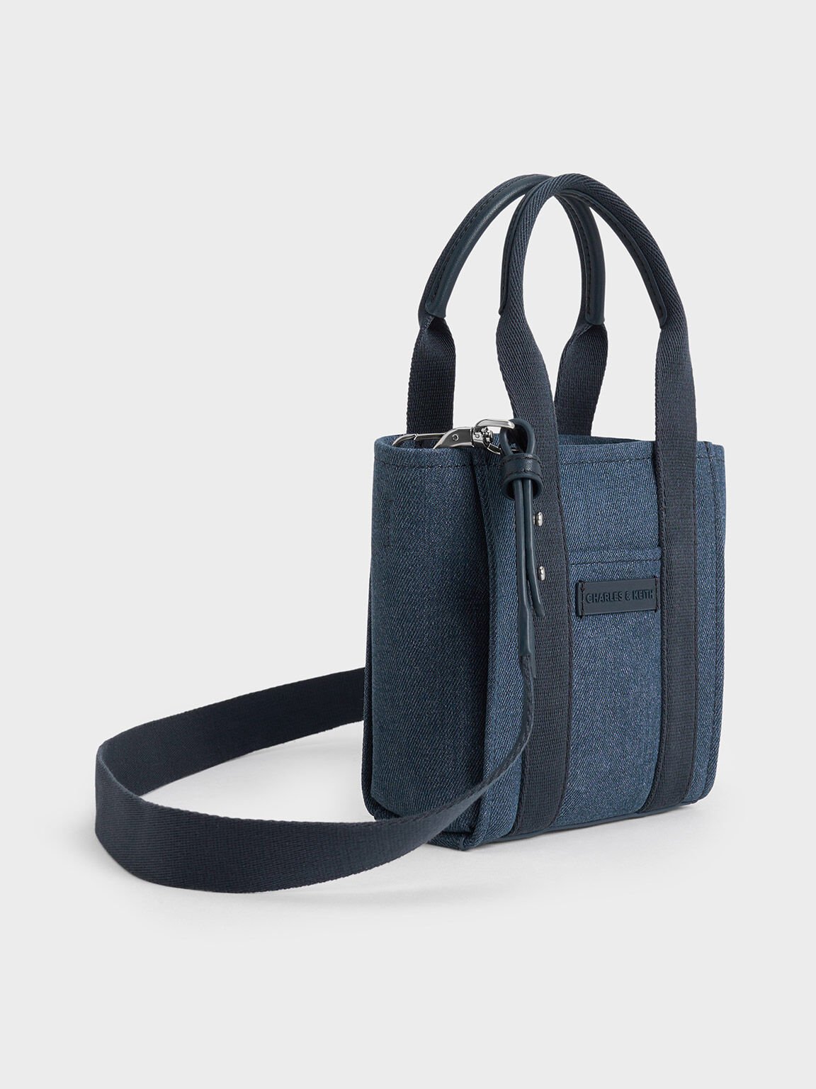 Túi tote chữ nhật Mini Kay Denim, Xanh denim, hi-res