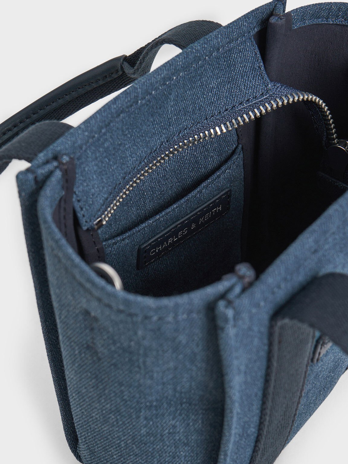 Túi tote chữ nhật Mini Kay Denim, Xanh denim, hi-res