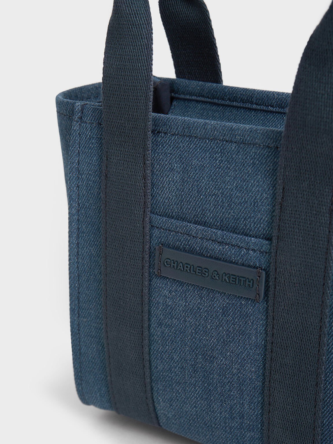 Túi tote chữ nhật Mini Kay Denim, Xanh denim, hi-res