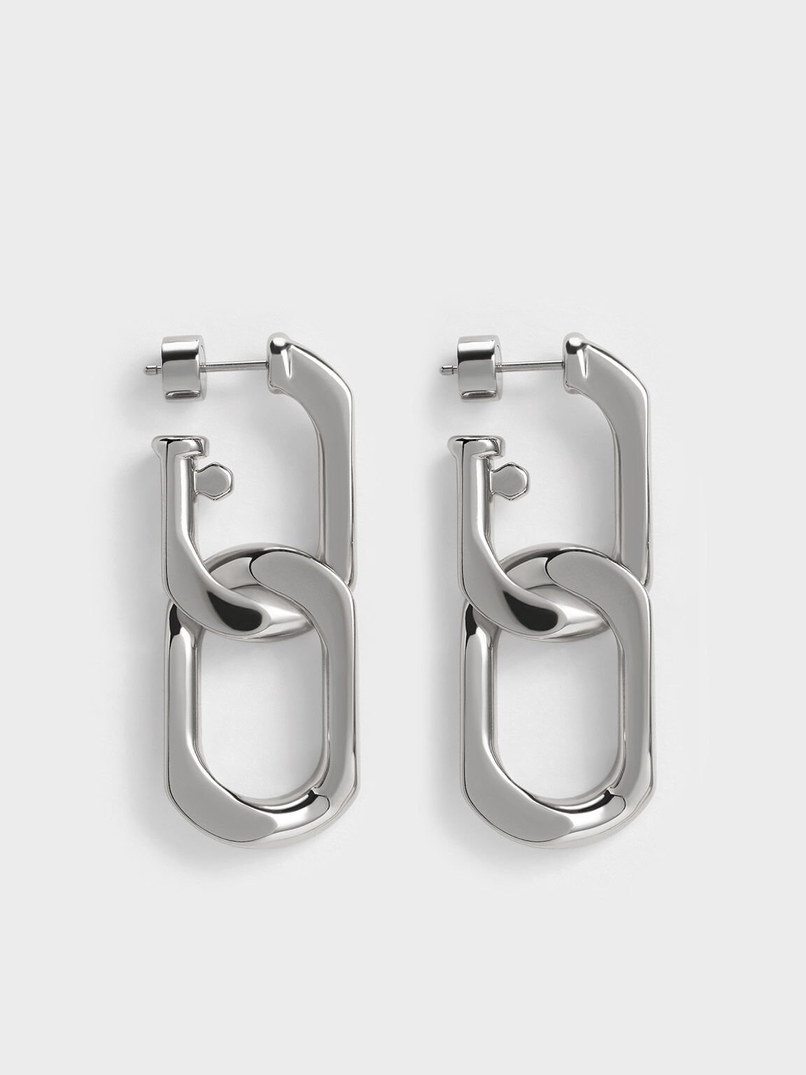 Gabine Chain-Link Drop Earrings, Silver, hi-res