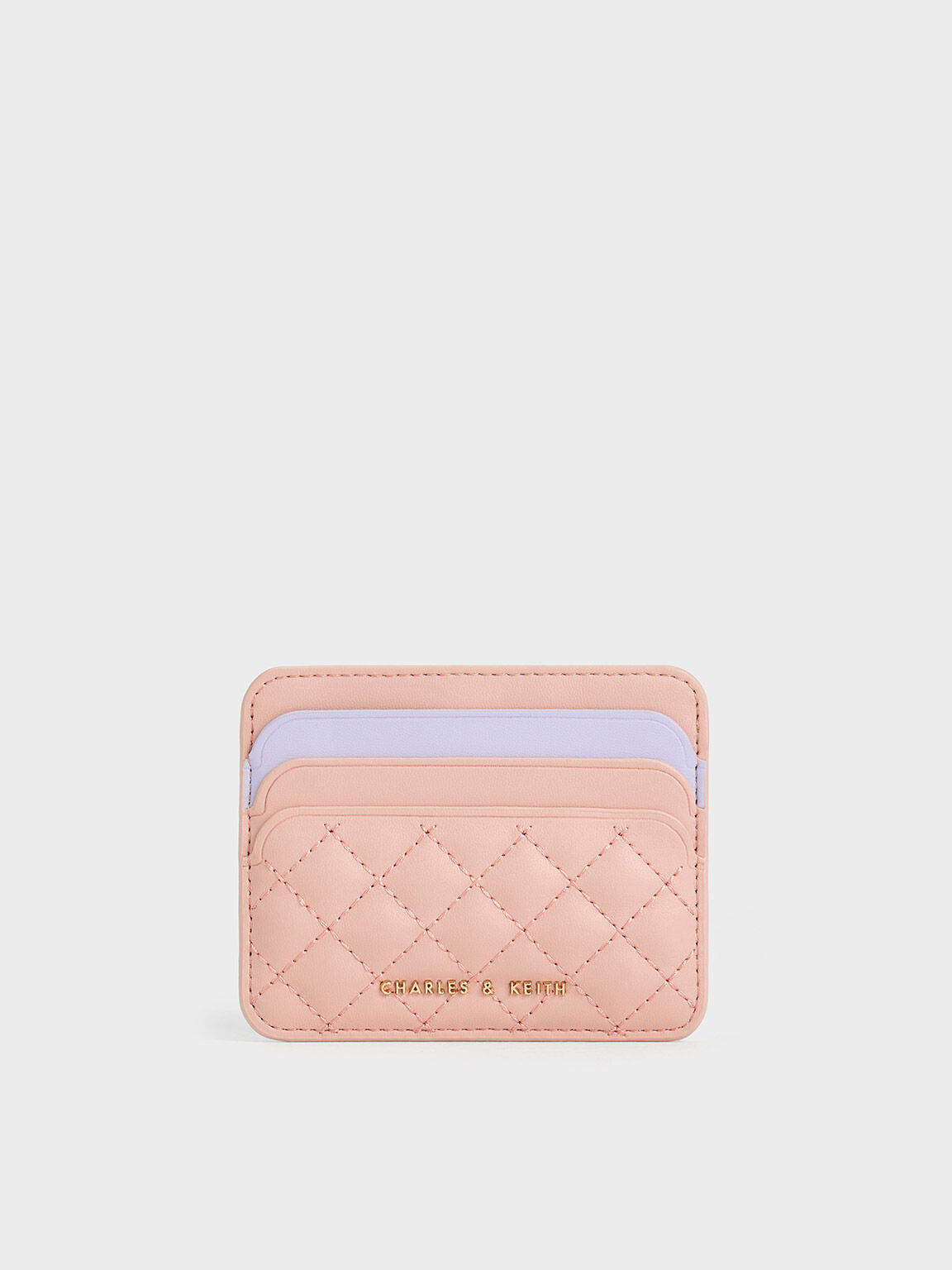 Pink Quilted Multi-Slot Card Holder - CHARLES & KEITH VN