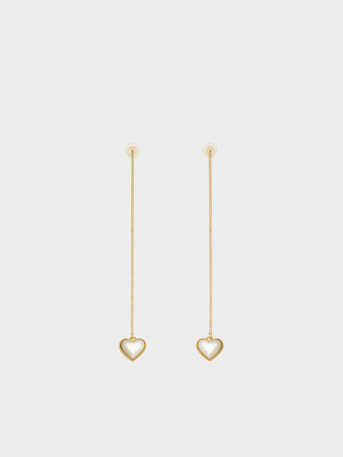 Annalise Heart Stone Drop Earrings, Gold, hi-res