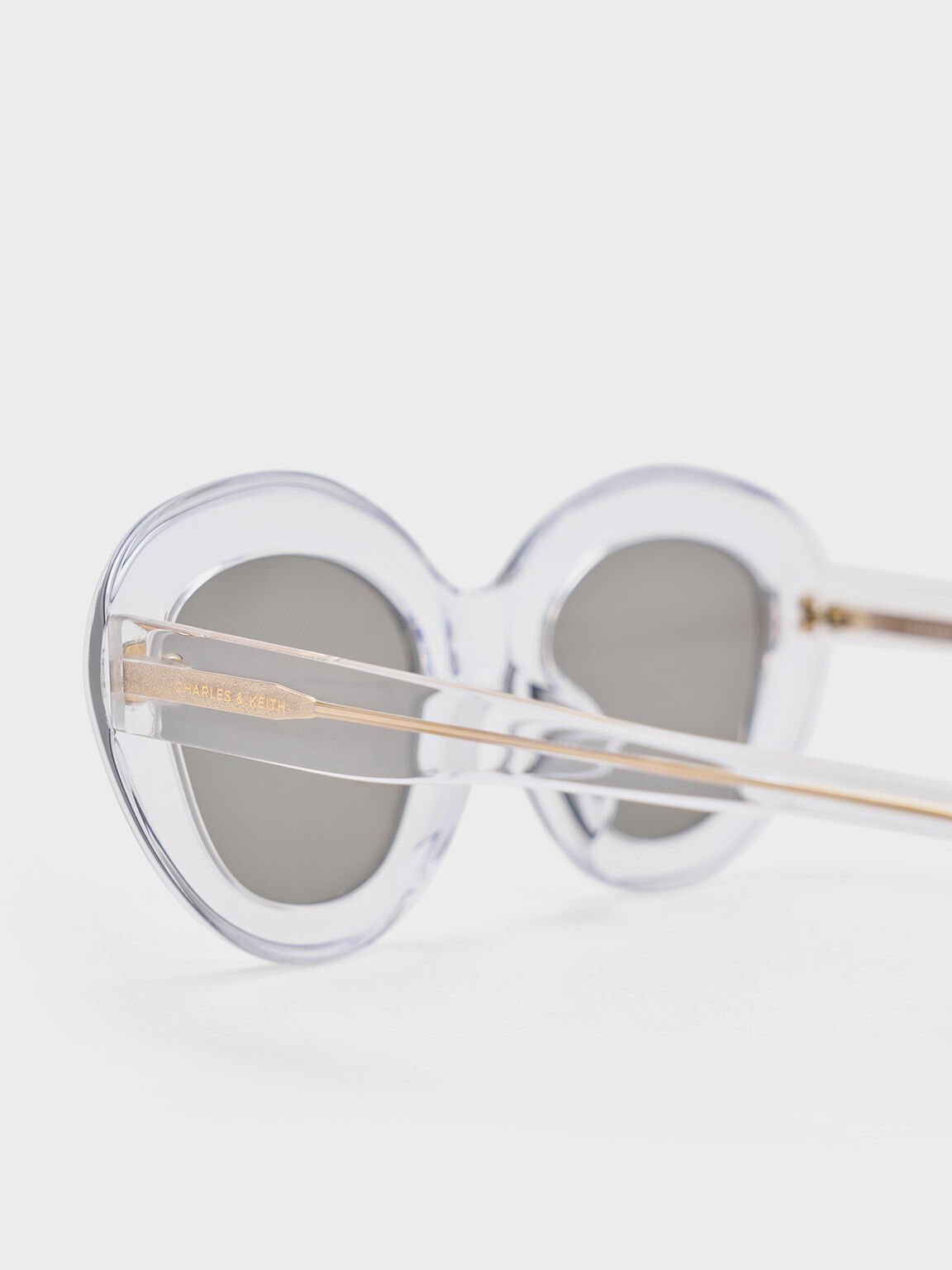 Recycled Acetate Cateye Sunglasses, Clear, hi-res