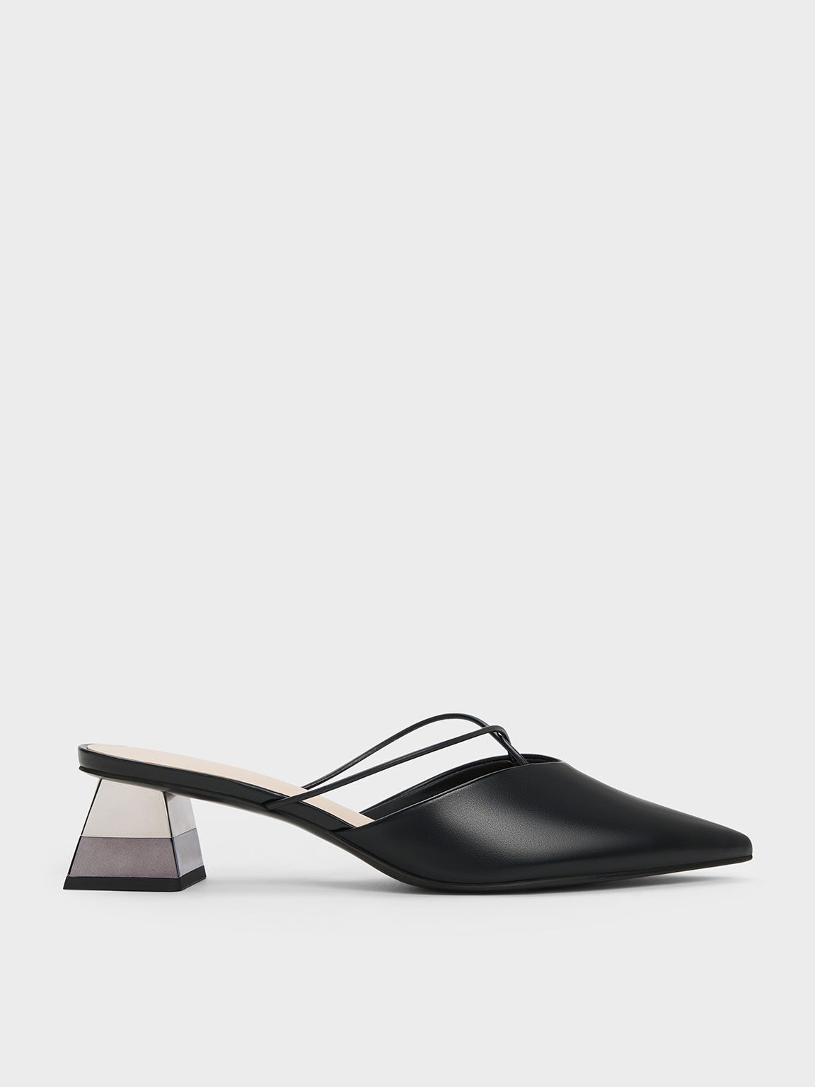 CHARLES & KEITH Square Toe Kitten Heel Court Shoes | Endource