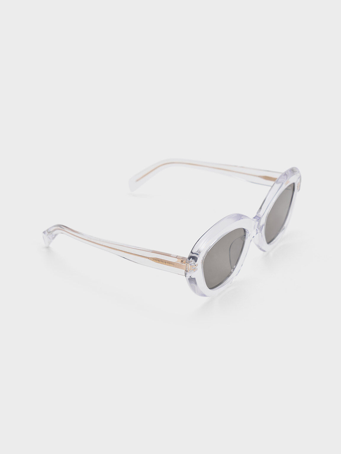 Recycled Acetate Cateye Sunglasses, Clear, hi-res