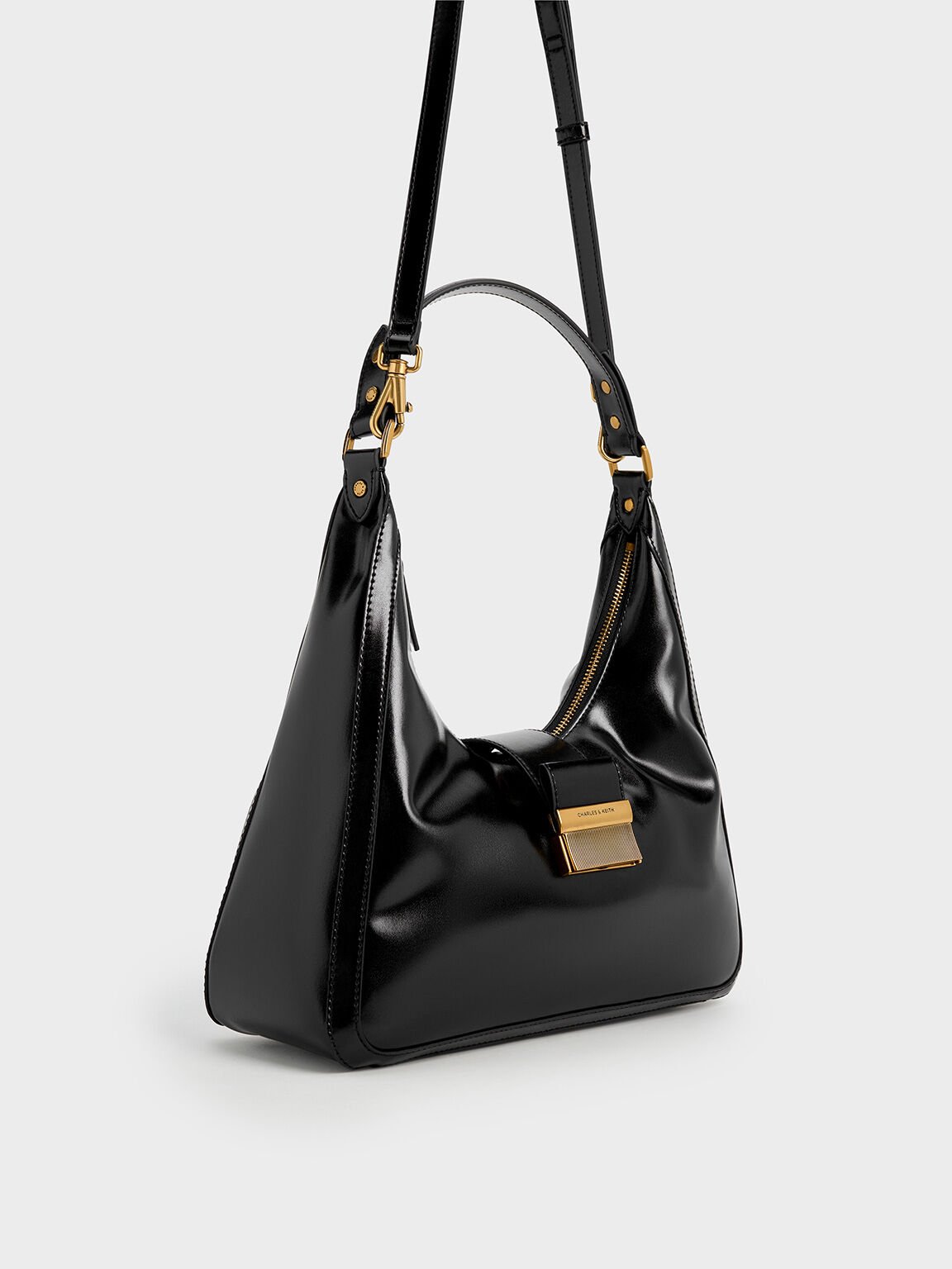 Charlot Hobo Bag, Black, hi-res