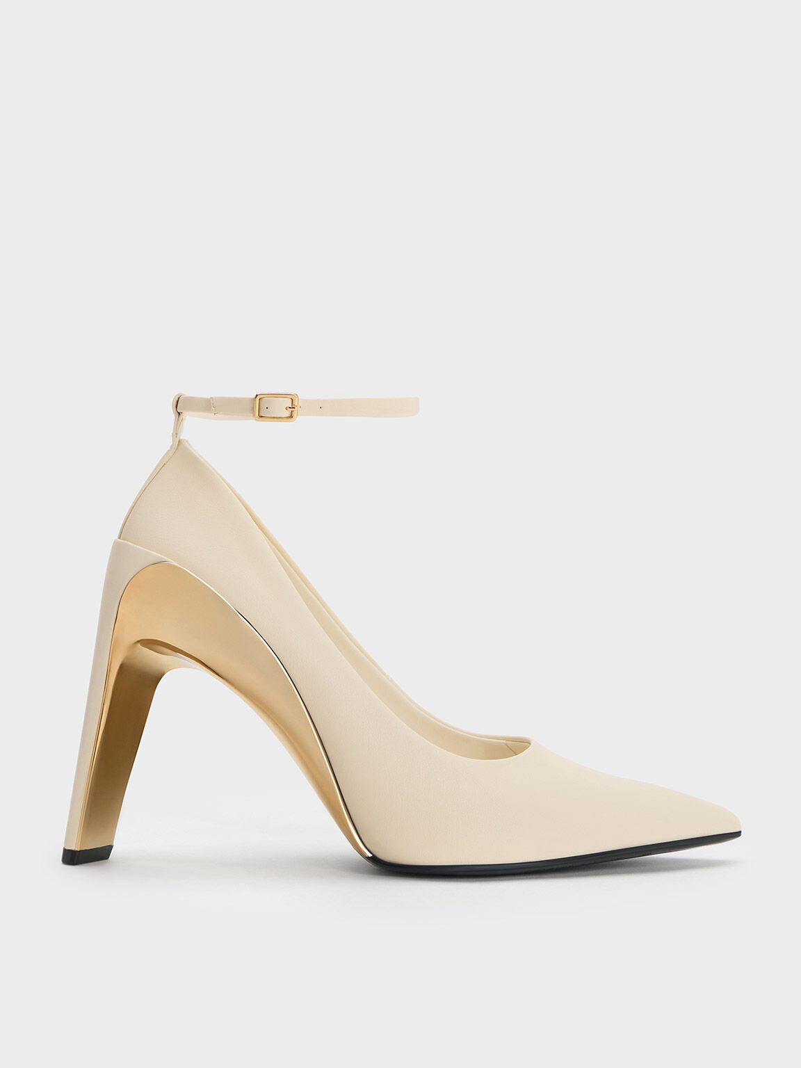 Devon Metallic Blade-Heel Pumps, Chalk, hi-res