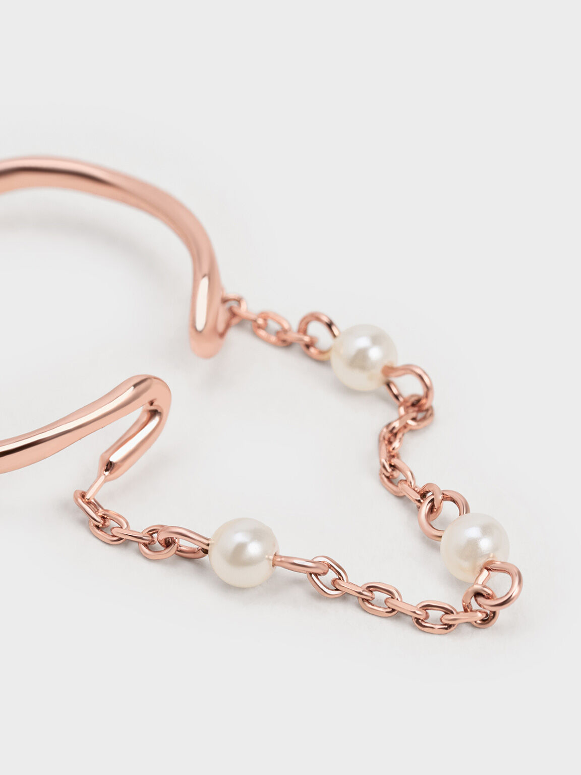 Nhẫn Corrine Pearl Chain-Link Double, Vàng hồng, hi-res