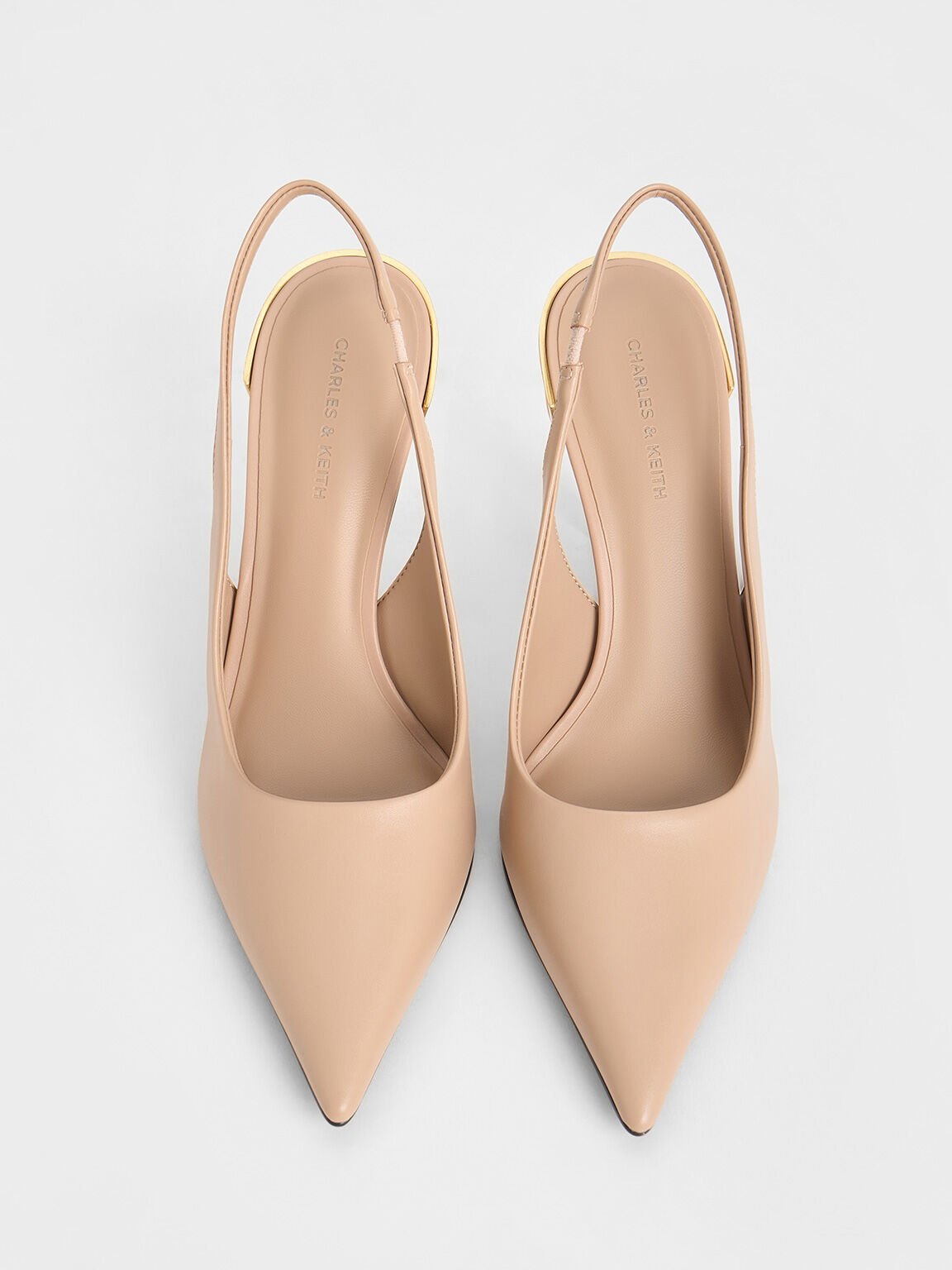 Giày cao gót mũi nhọn Metallic-Heel Pointed-Toe, Nude, hi-res