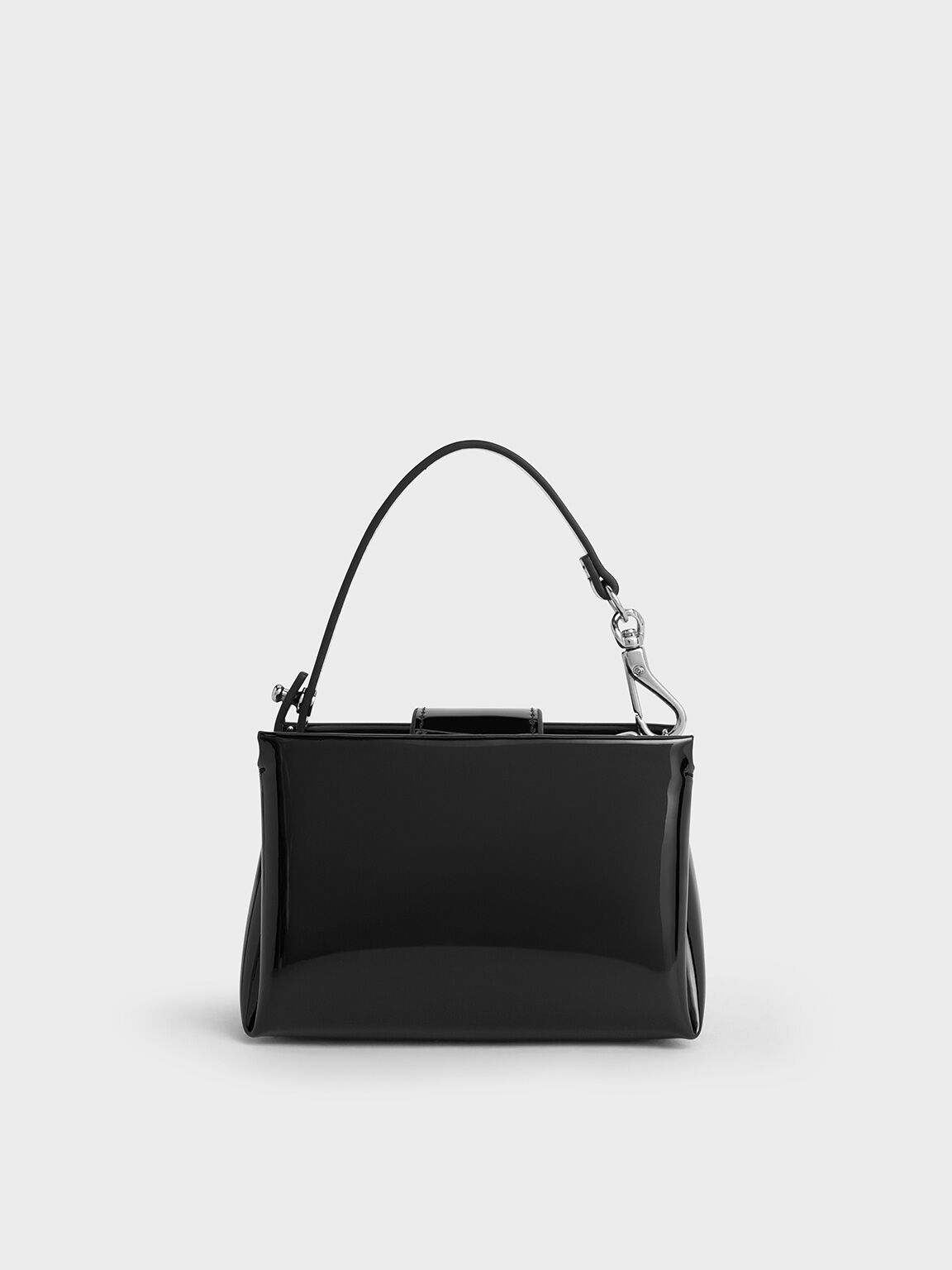 Bosie Patent Top Handle Pouch, Noir, hi-res