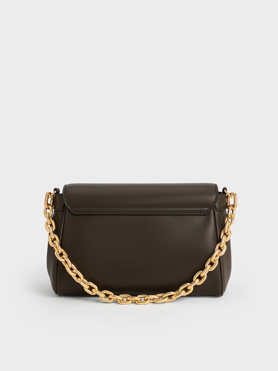 Calla Front Flap Chain-Handle Bag, Dark Moss, hi-res