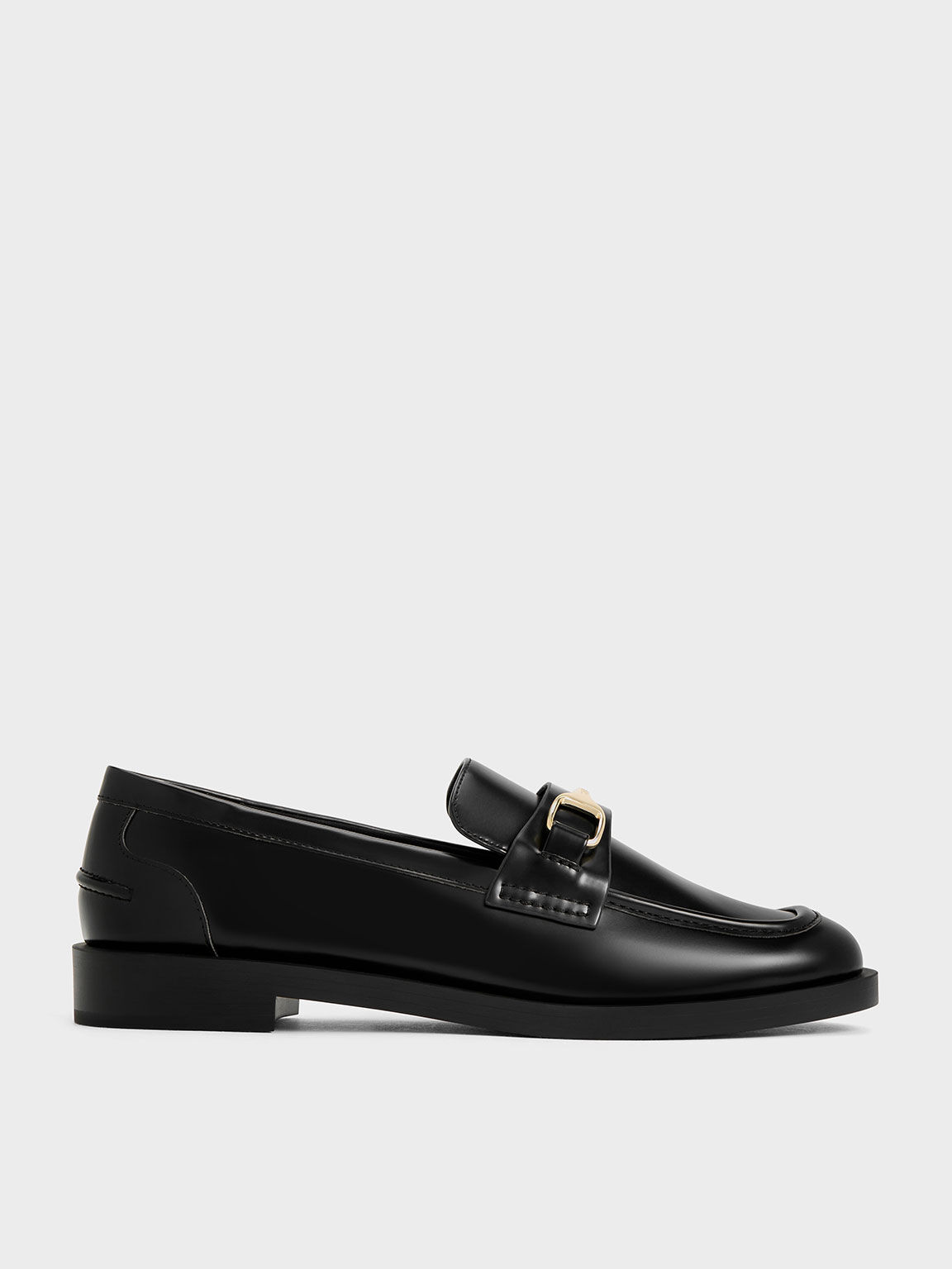 Leslie Metallic-Accent Loafers, Black Boxed, hi-res