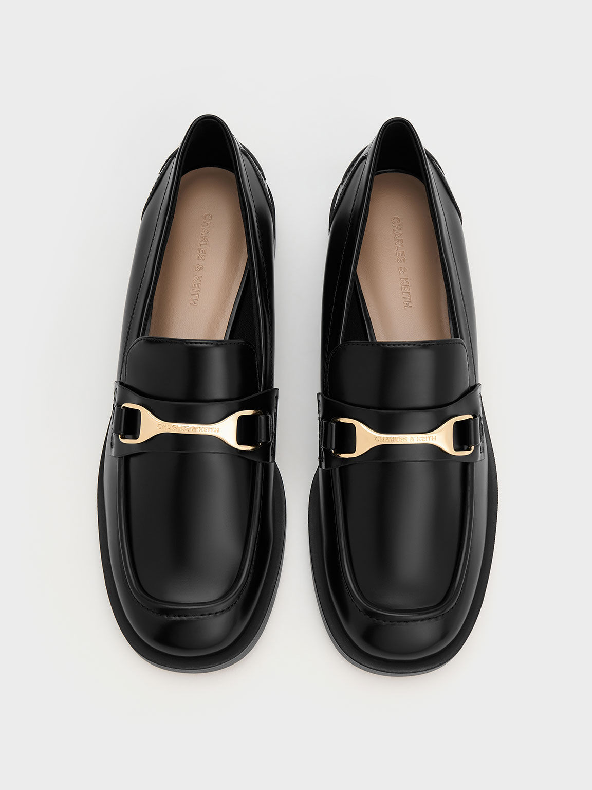 Leslie Metallic-Accent Loafers, Black Boxed, hi-res