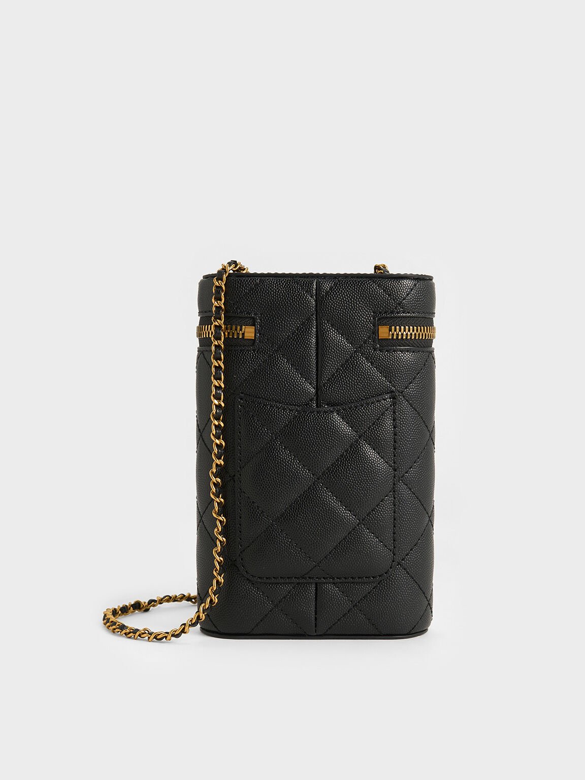 Túi mini phom chữ nhật Apfra Quilted Elongated, Đen, hi-res