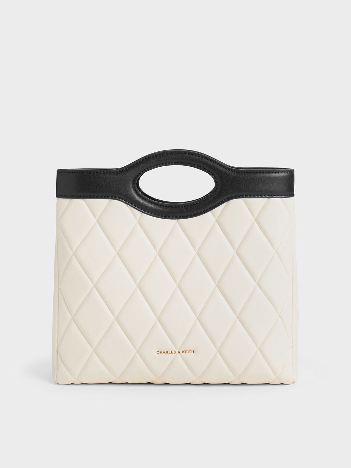 Túi tote phom chữ nhật Arwen Two-Tone Quilted Curved-Handle, Nhiều màu, hi-res