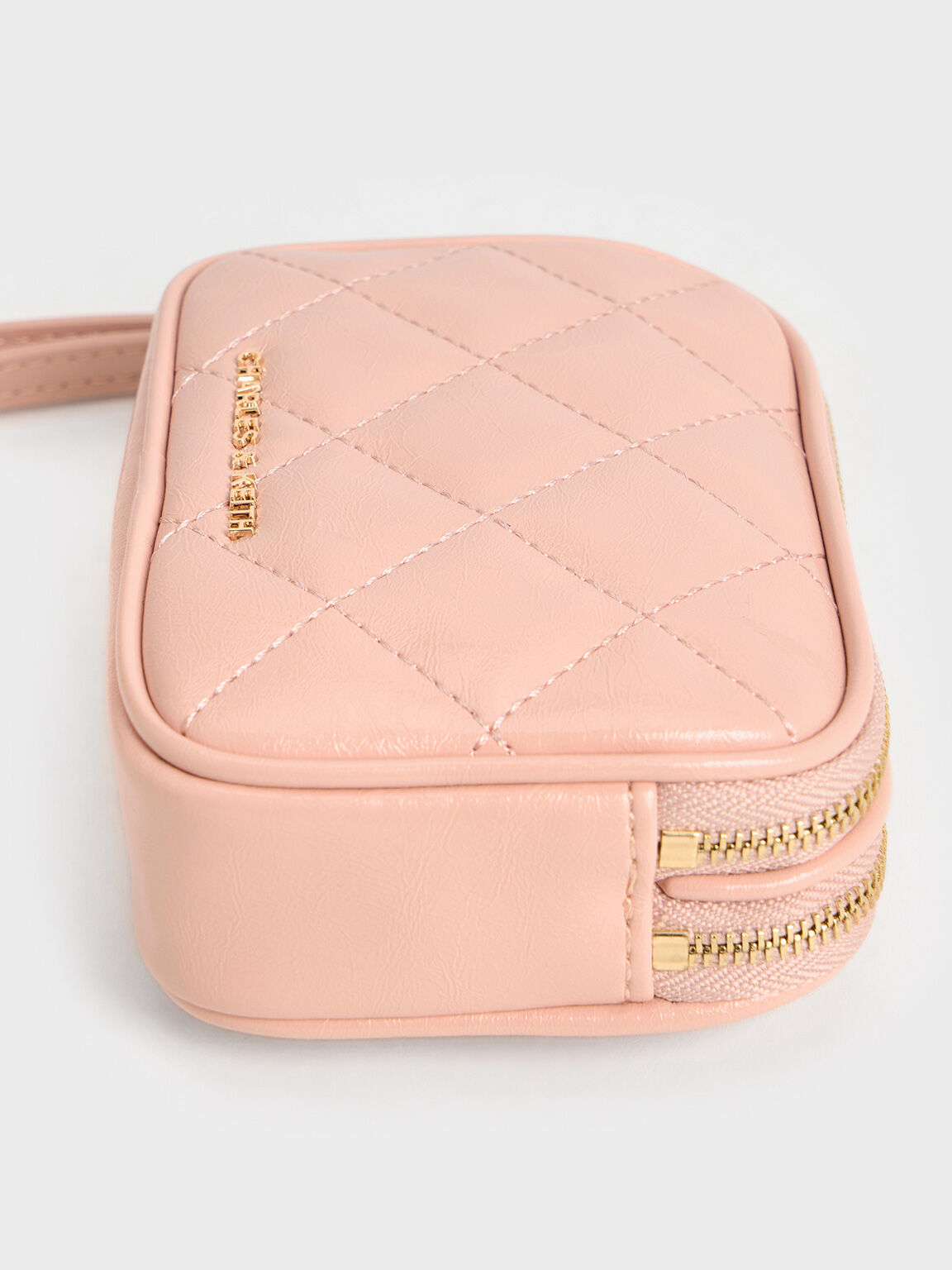 Ví ngắn chữ nhật Apfra Quilted Wristlet, Hồng, hi-res