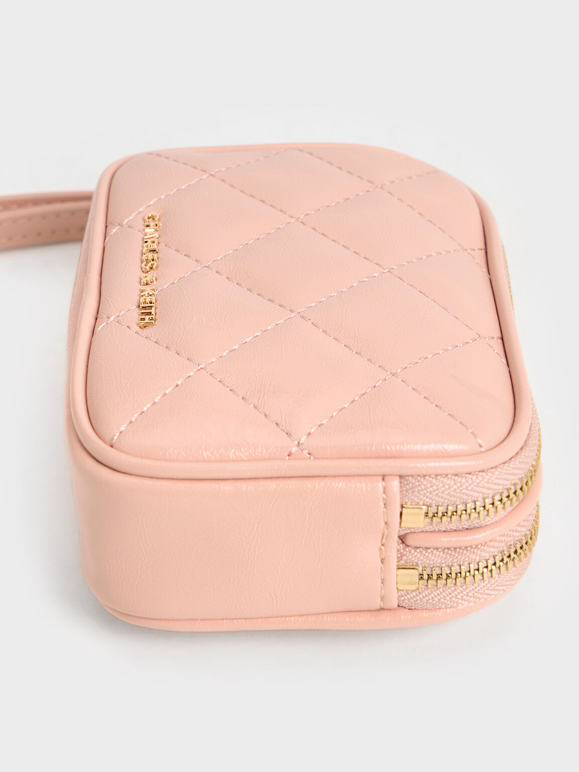 Apfra Quilted Wristlet Pouch, Pink, hi-res