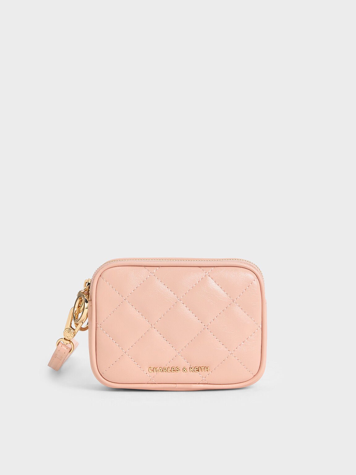 Ví ngắn chữ nhật Apfra Quilted Wristlet, Hồng, hi-res