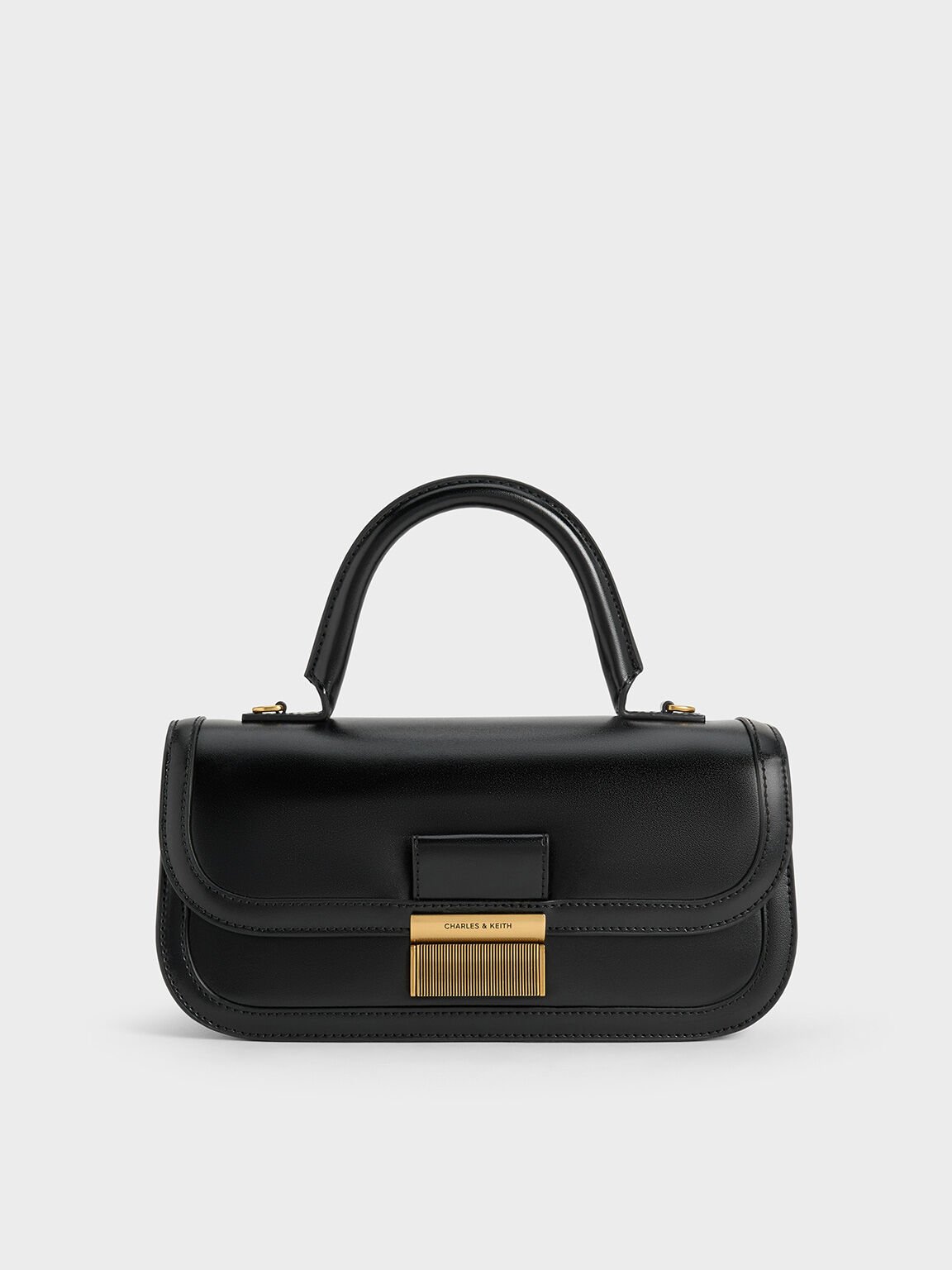 Charlot Elongated Top Handle Bag, Black, hi-res