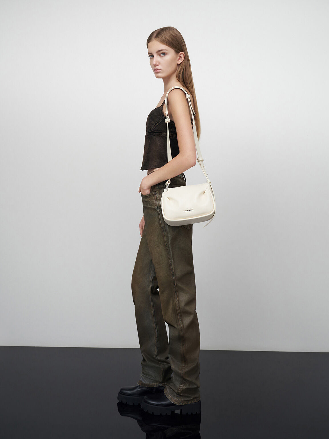 Lumen Padded Crossbody Bag, Cream, hi-res