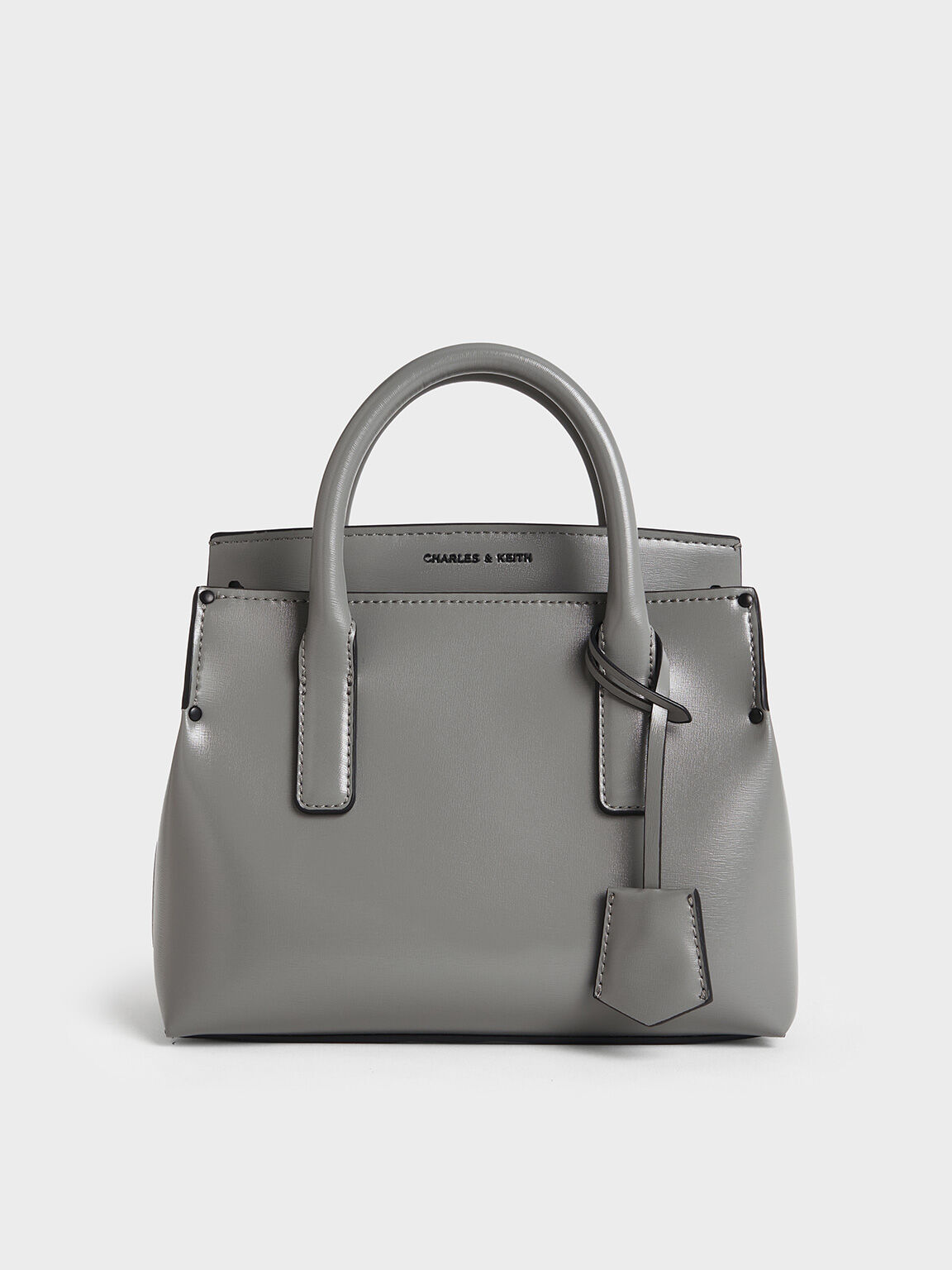 Rene Structured Top Handle Bag, Grey, hi-res