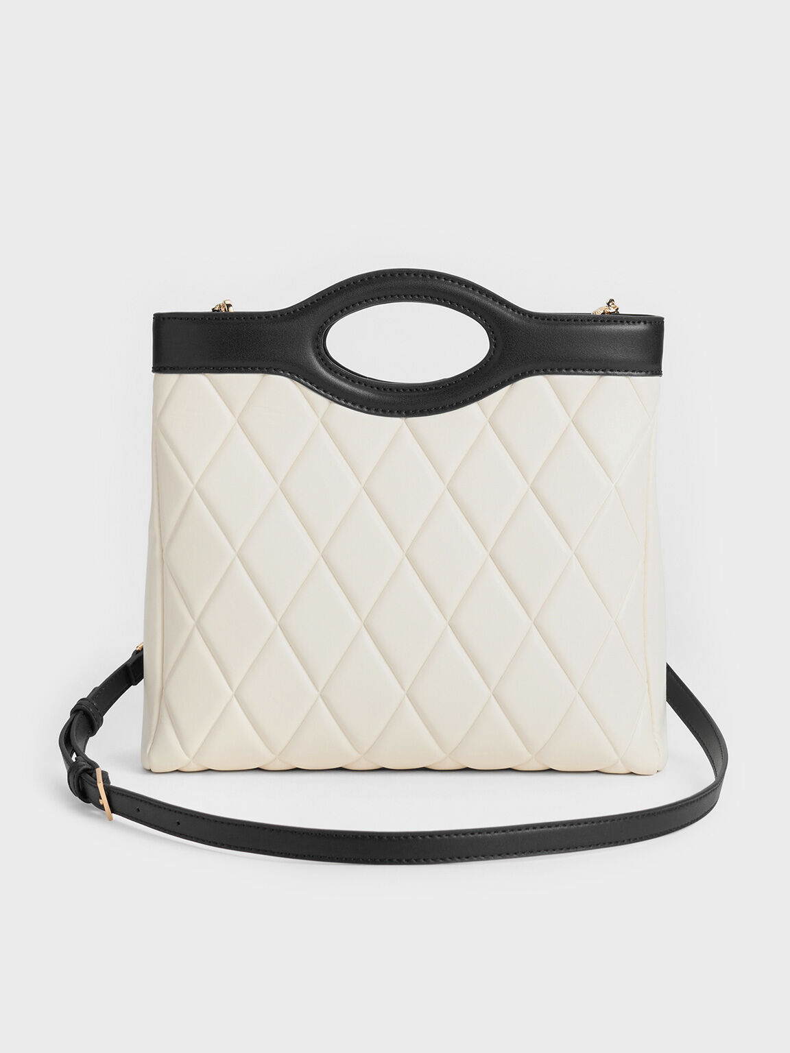 Túi tote phom chữ nhật Arwen Two-Tone Quilted Curved-Handle, Nhiều màu, hi-res