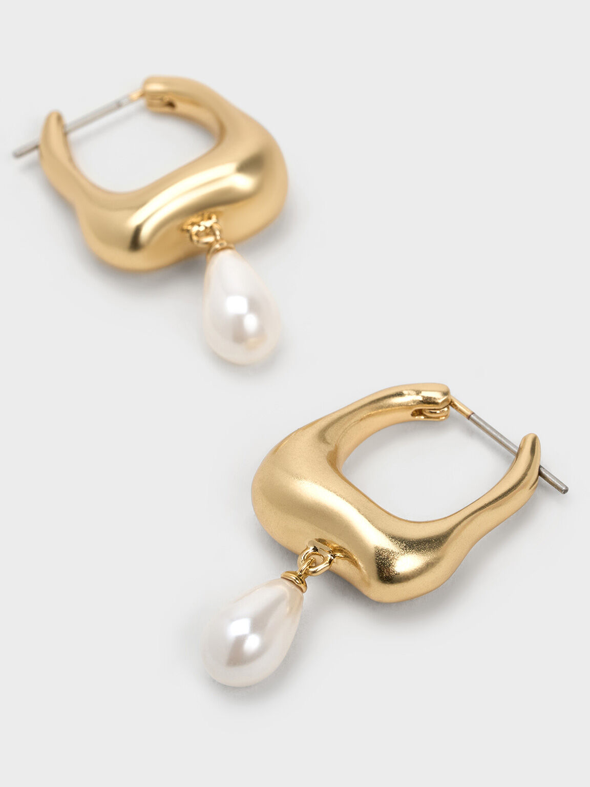 Khuyên tai Corrine Teardrop Pearl Hoop, Vàng óng, hi-res