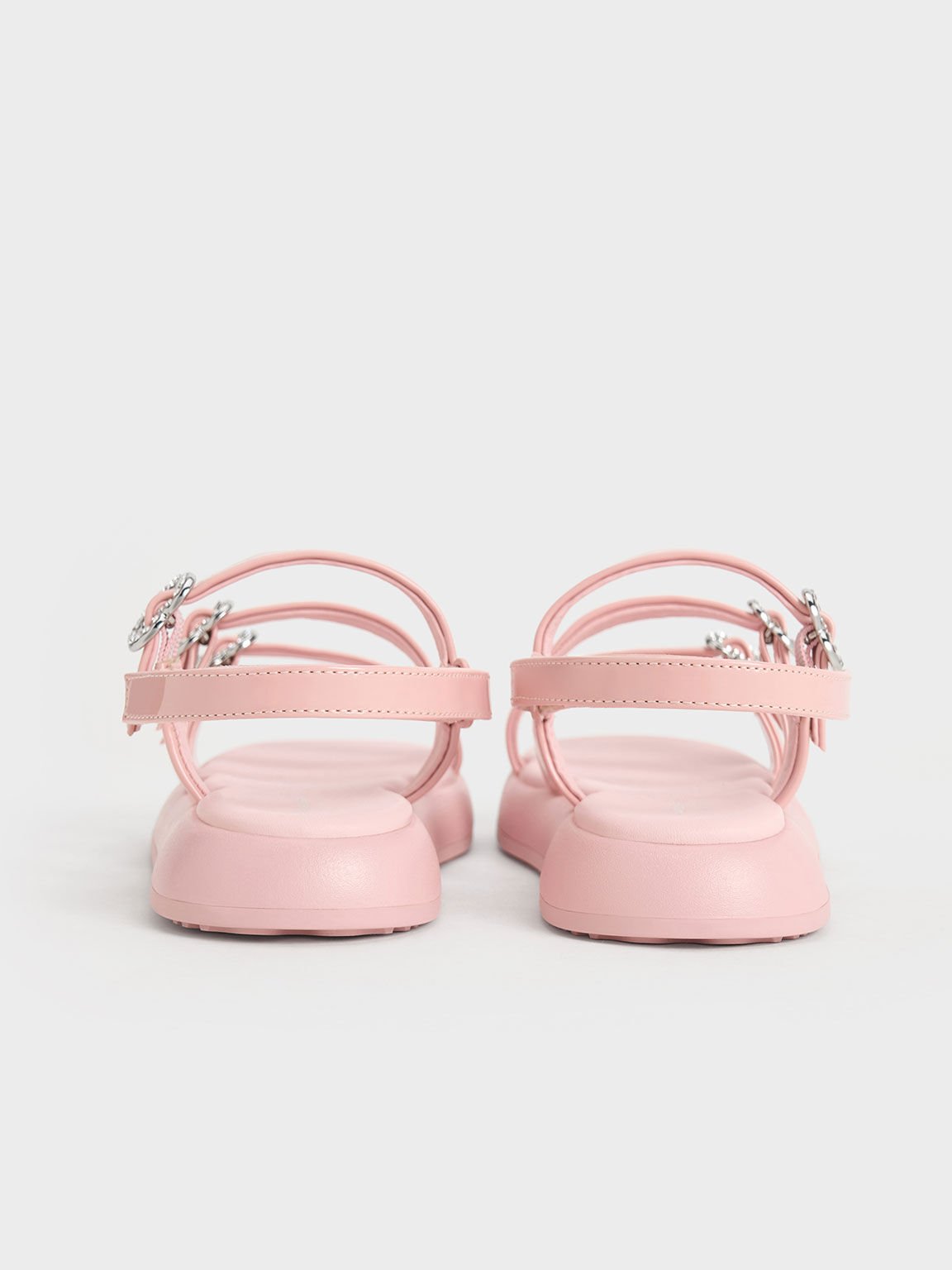 Giày sandals bé gái quai ngang Patent Heart-Embellished Strappy, Hồng, hi-res