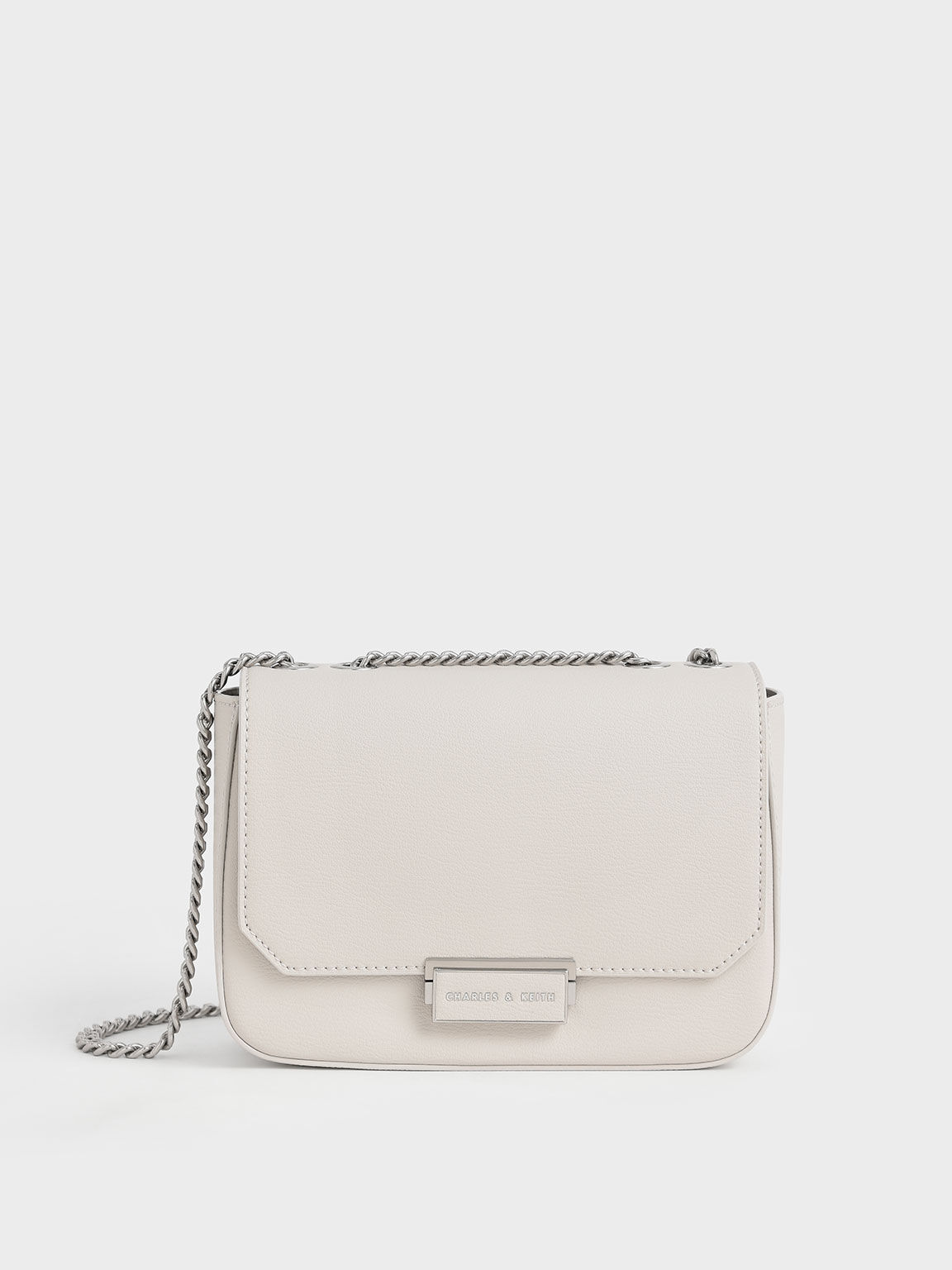 Light Grey Chain Strap Shoulder Bag - Charles & Keith Vn