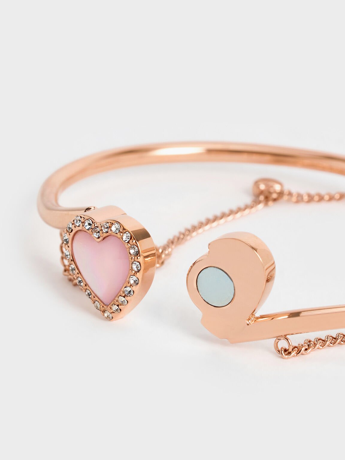 Vòng đeo tay Annalise Crystal Heart-Stone Cuff, Vàng hồng, hi-res