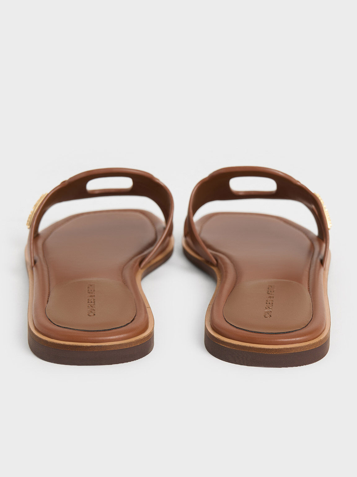 Easley Cut-Out Slide Sandals, Caramel, hi-res