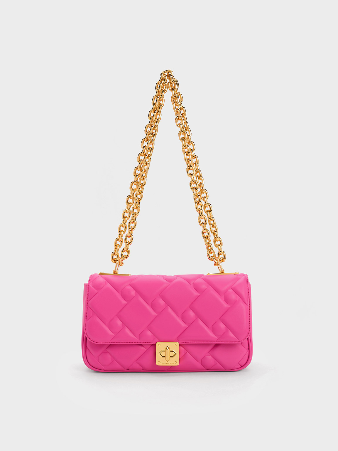 Fuchsia Tillie Quilted Chain Bag CHARLES KEITH VN