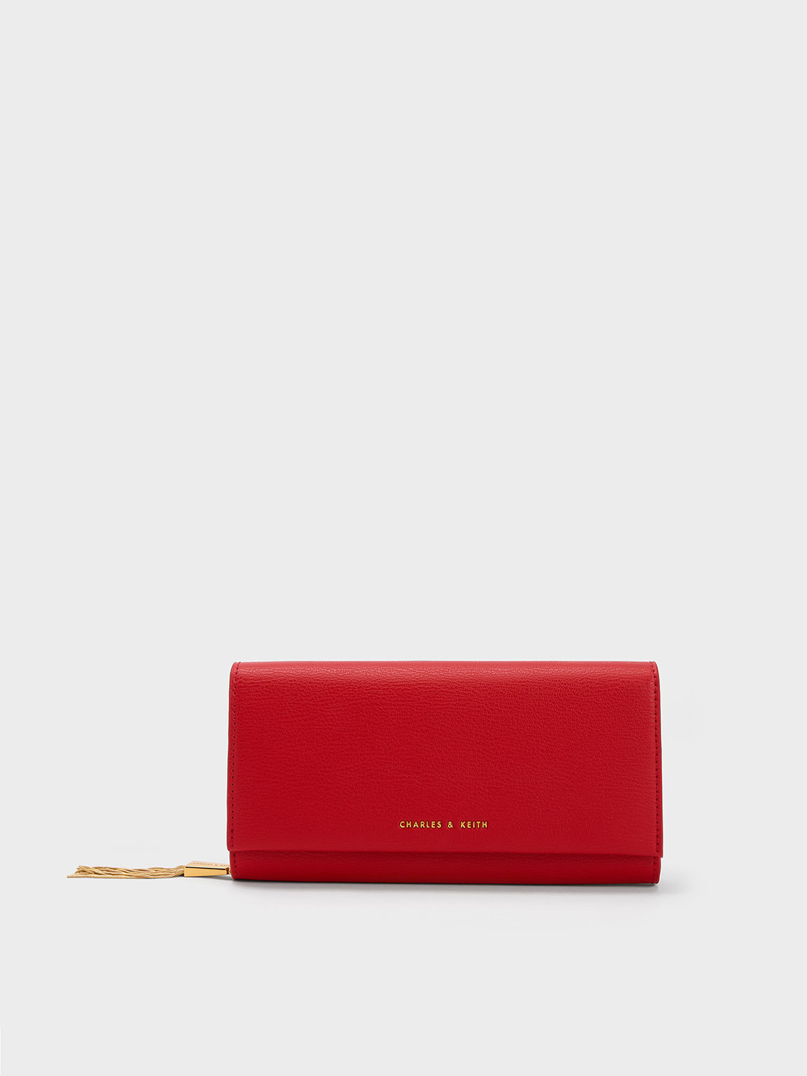 Red Tassel Detail Long Wallet - CHARLES & KEITH VN