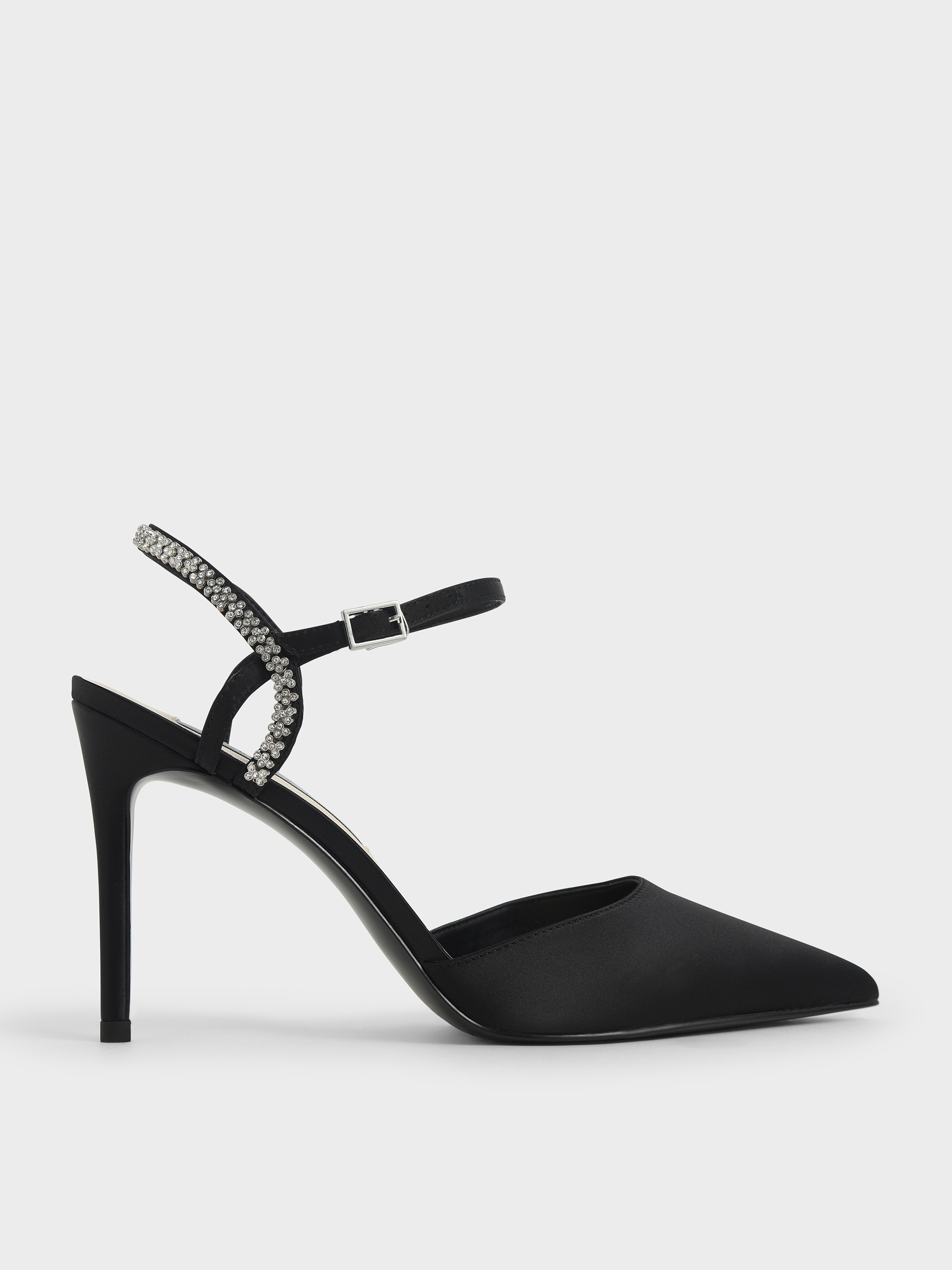 Black court clearance shoes with strap