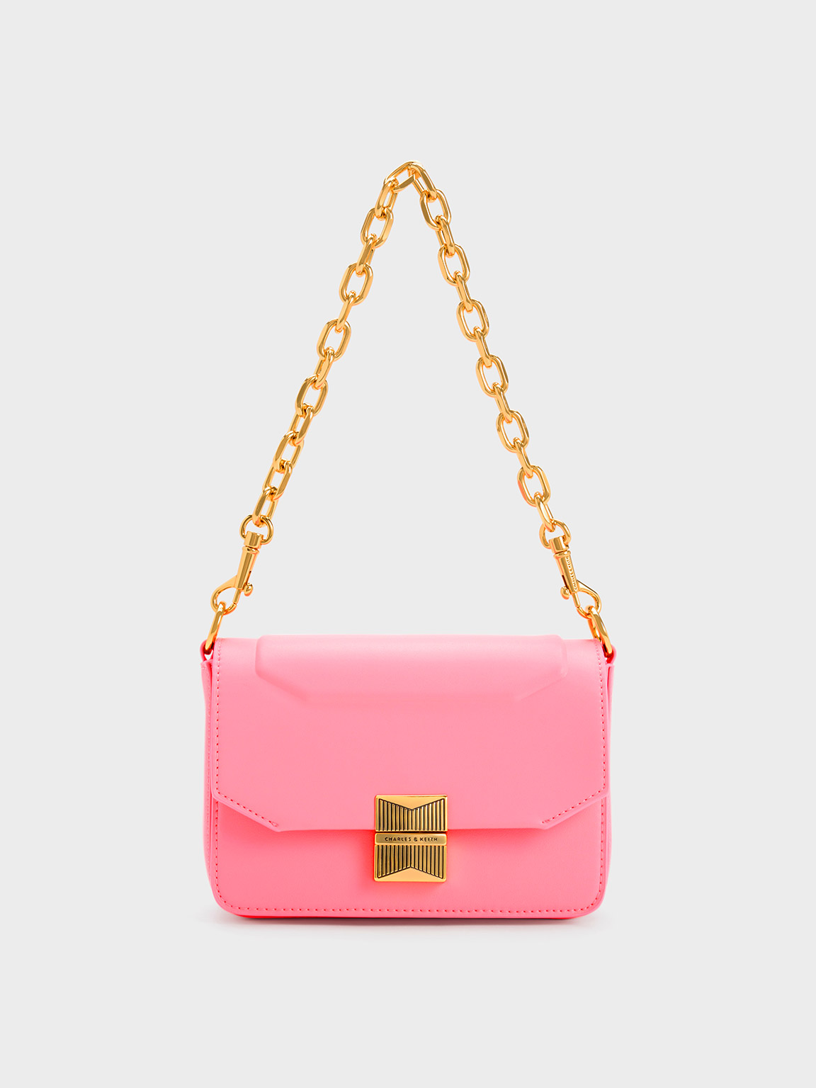 Pink Kalinda Metallic Accent Boxy Bag CHARLES KEITH VN