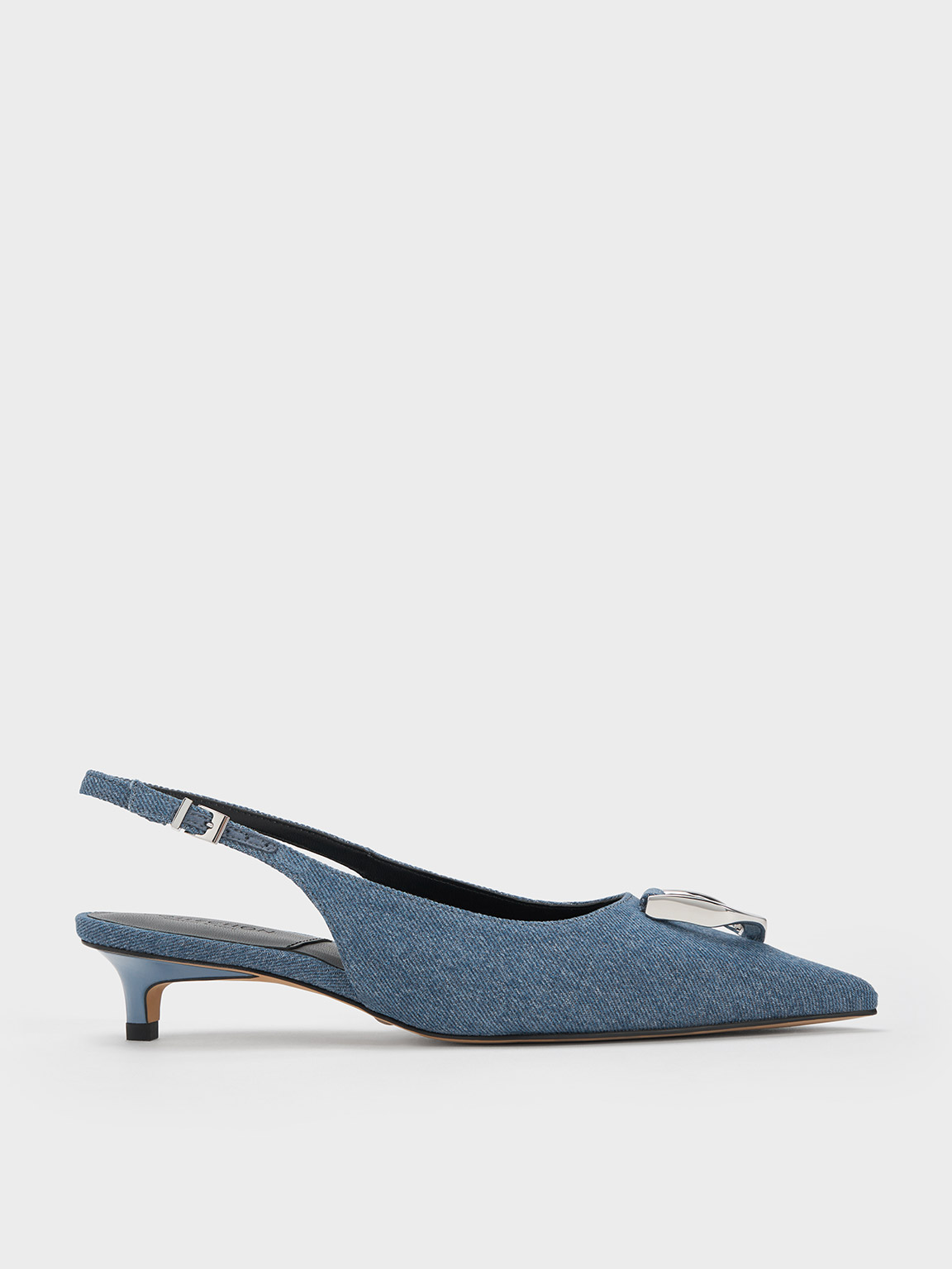 Blue Gabine Denim Slingback Pumps - CHARLES & KEITH VN