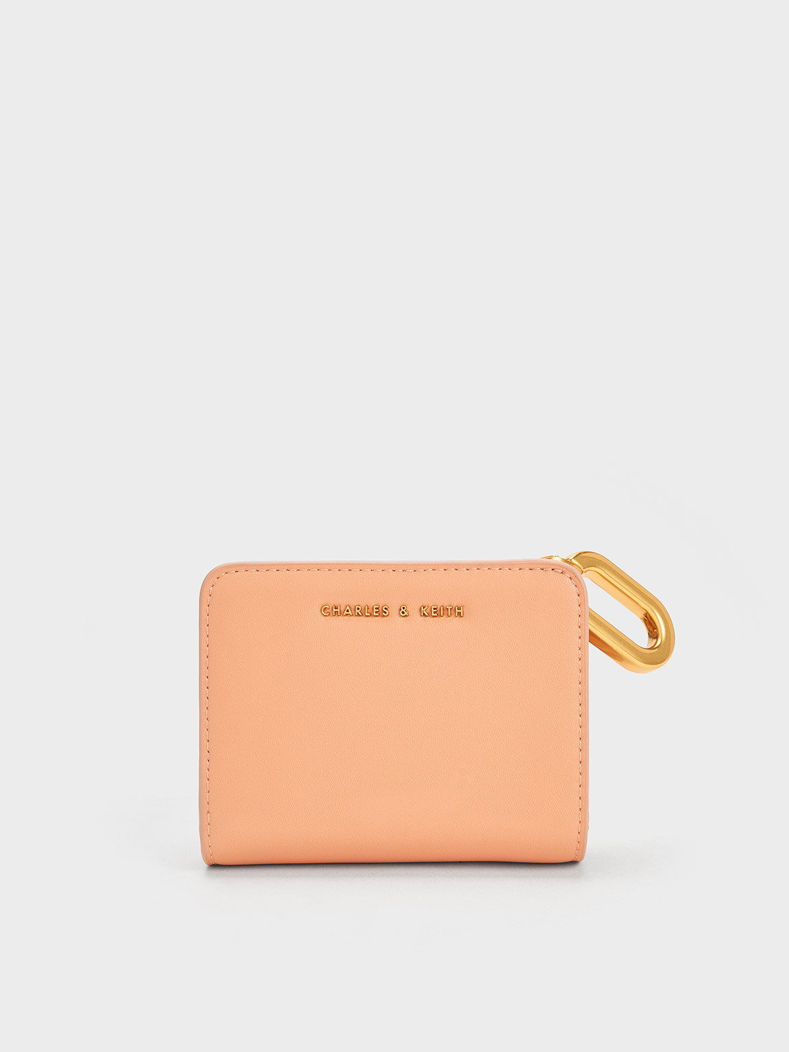 Orange Oval Keychain Zip Wallet - CHARLES & KEITH VN